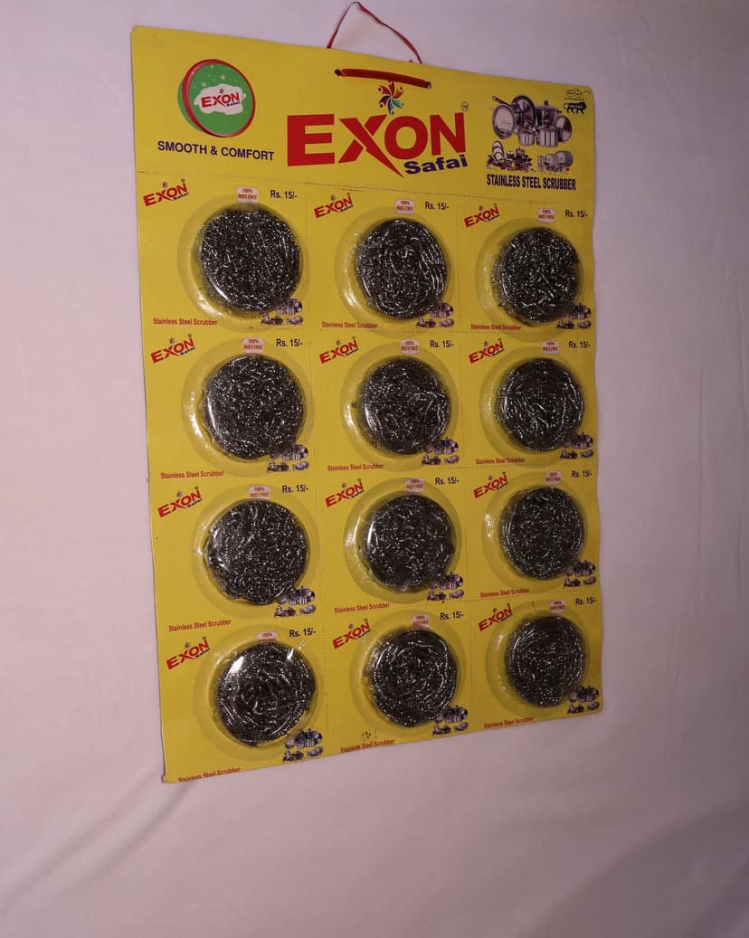 Nlr urban EXON Stainless Steel Scrubber - 100% Rust Free - Durable Kitchen Cleaning Tool