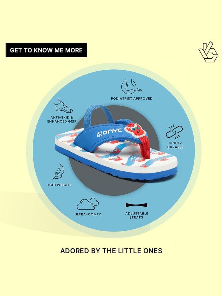 Premium Crab V-Shape Flip-flops - Blue (Unisex) view 10
