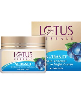 Lotus Herbals Nutranite Skin Renewal Nutritive Night Cream , For All Skin Types , 50G