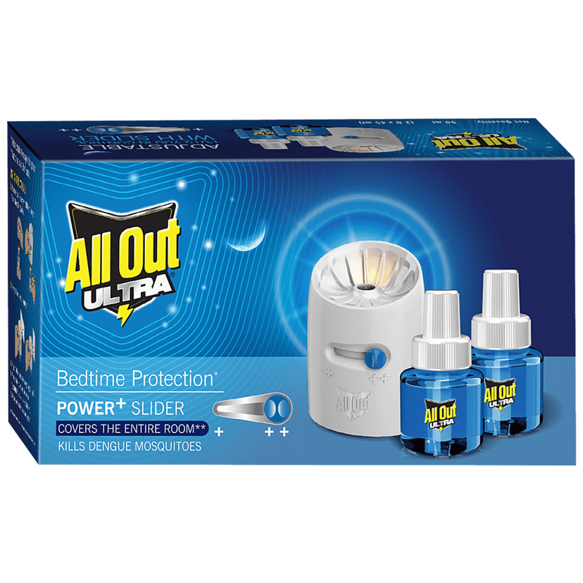 All Out Ultra Liquid Vaporizer/Mosquito Repellent - Kills Dengue, Malaria & Chikungunya Mosquitoes, 45 Ml (Machine + 2 Refills)