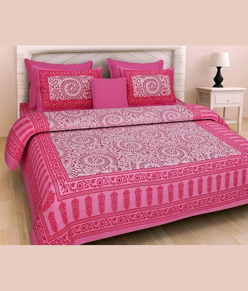 PETROSOLY Cotton 1 Double Queen Bedsheet with 2 Pillow Covers ( Brown ) view 2