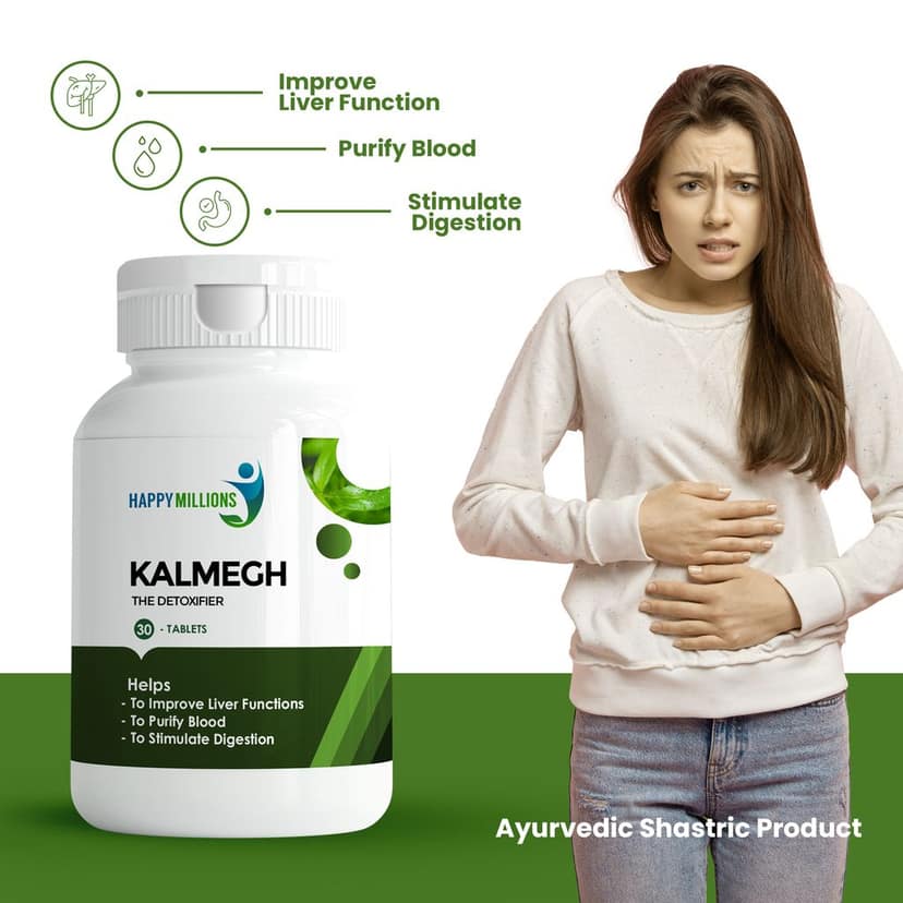 Happy Millions Ayurvedic Kalmegh And Shilajit || Combo Pack of Two || (30+30) Tablets view 2
