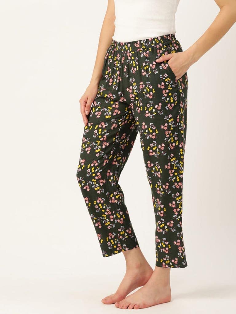Women Pure Cotton Printed Lounge Pants view 3