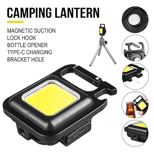 Rechargeable COB LED Work Light with Clip, Hook, USB Charging & Portable Stand view 4