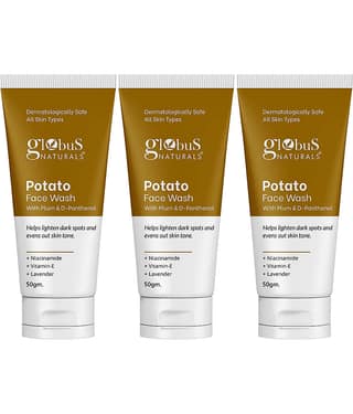 Globus Naturals Potato Face Wash,Tan Removal Oil Control,For All Skin Type,50Gm (Pack of 3)