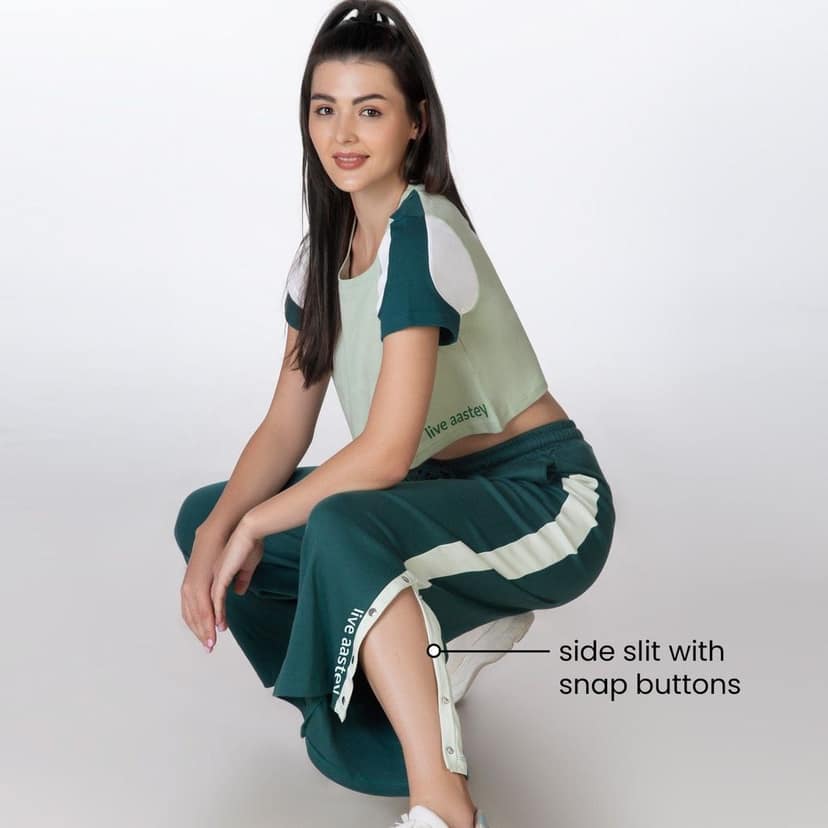 Am-To-Pm Wide Leg Pants - Forest Green view 4