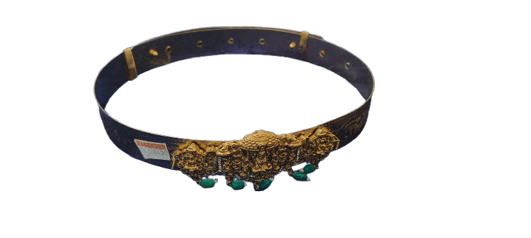 One Gram Gold Plated Temple Kempu Hip Belt With Lakshmi Devi Pendant view 2