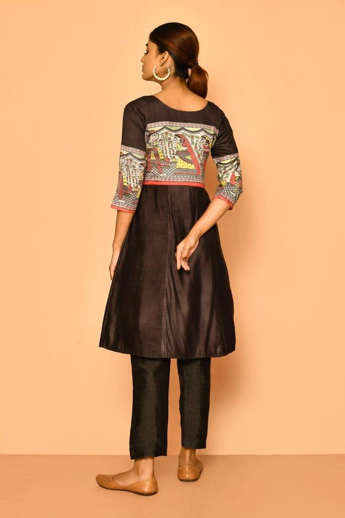 Diti handloom madhubani cotton silk kuta set view 8