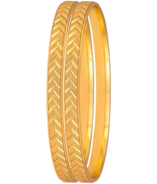 Traditional 1 Gram Gold Plated Designer Bangle for women( set of 2)