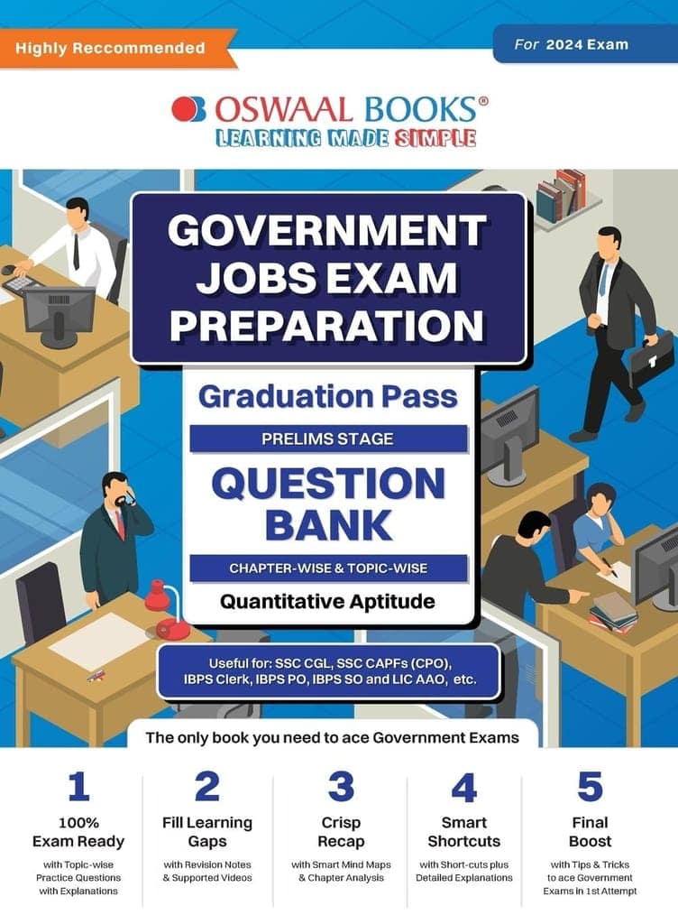 Oswaal Government Exams Question Bank Graduation Pass | Quantitative Aptitude | for 2024 Exam Oswaal Editorial Board
