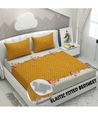 Apala Microfiber Double Bedsheet ( Yellow )