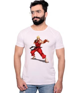 Nityanand Enterprises White Cotton Blend T-Shirt