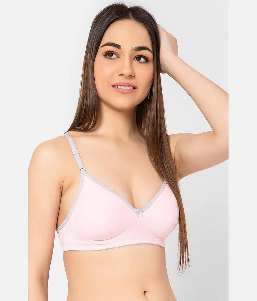 Clovia Cotton Lightly Padded Women's T-Shirt Bra ( Pink ) BR1722A22 view 2