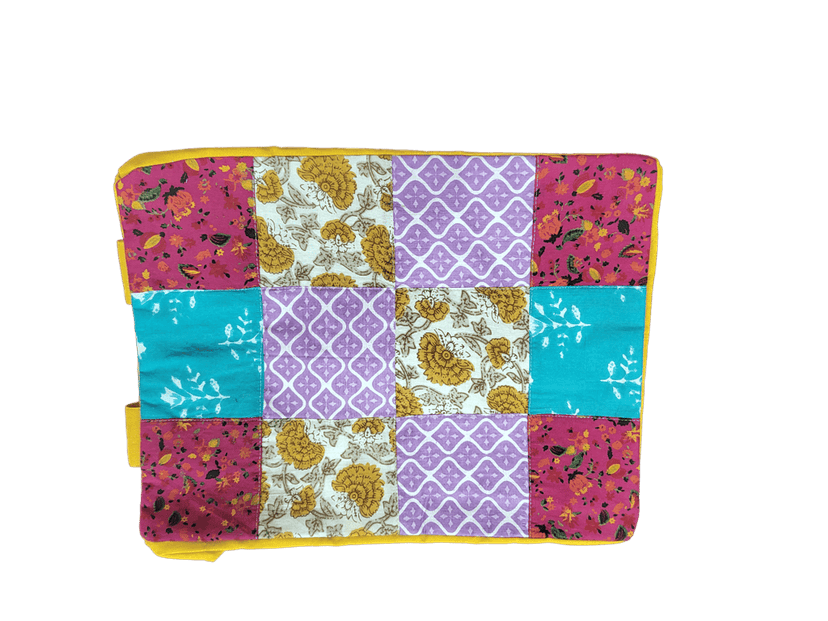 NIRJHARI Handmade Cotton Cloth Patchwork Handbag Purple & Pink (Big) Pack of 1 view 2