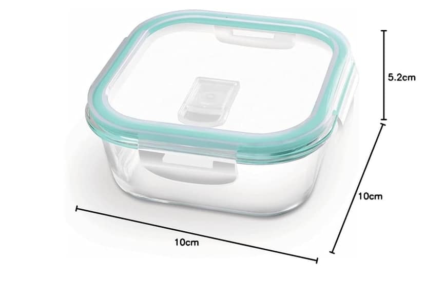 Treo by Milton Hi Borosilicate Clip Fresh Glass Storage Square Container for Kitchen With Air-Tight Lid, Microwave & Oven Safe, 160 ml, Transparent view 2