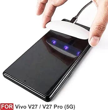 Vivo V27 Pro/Vivo V27 (5G) UV Tempered Glass | Screen Protector Full HD Quality UV Tempered Glass Edge to Edge Screen Coverage with Easy Installation Kit (Transparent) view 2