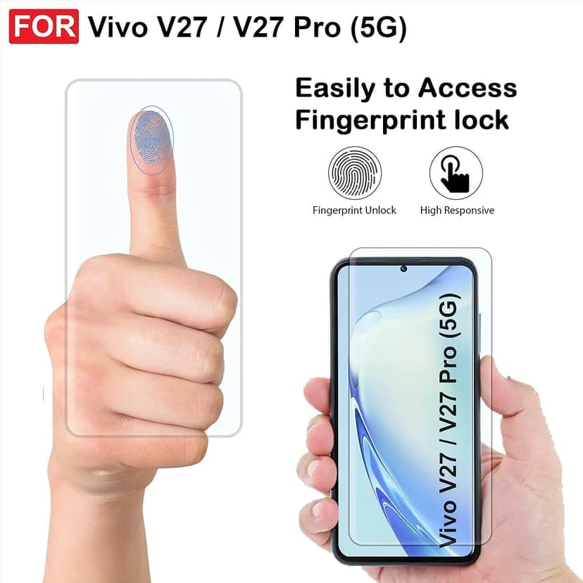 Vivo V27 Pro/Vivo V27 (5G) UV Tempered Glass | Screen Protector Full HD Quality UV Tempered Glass Edge to Edge Screen Coverage with Easy Installation Kit (Transparent) view 3