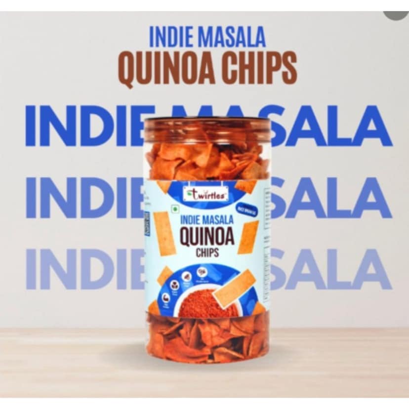 TWIRTLES INDIE MASALA QUINOA CHIPS - 150 gm - One jar of quinoa chips view 2