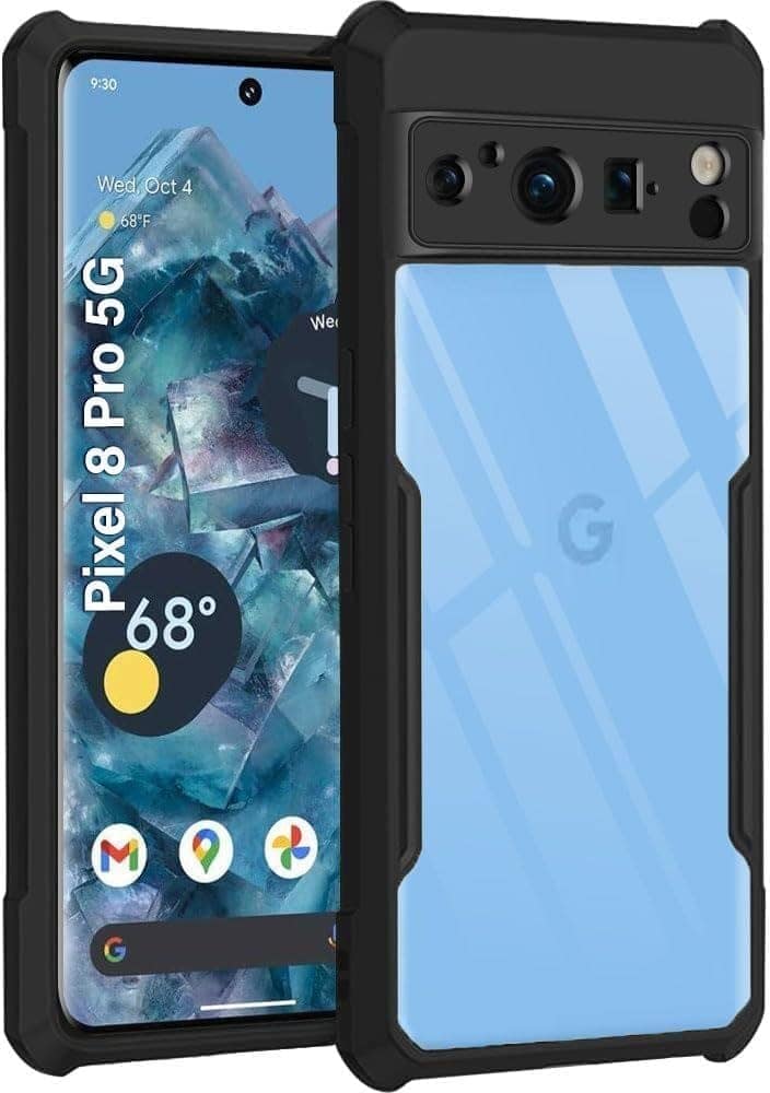 PLUGTECH Slim Shockproof Case | Matte Black Soft | Drop Protection | Precise Cutouts | Premium Mobile Cover for Google Pixel 8 Pro