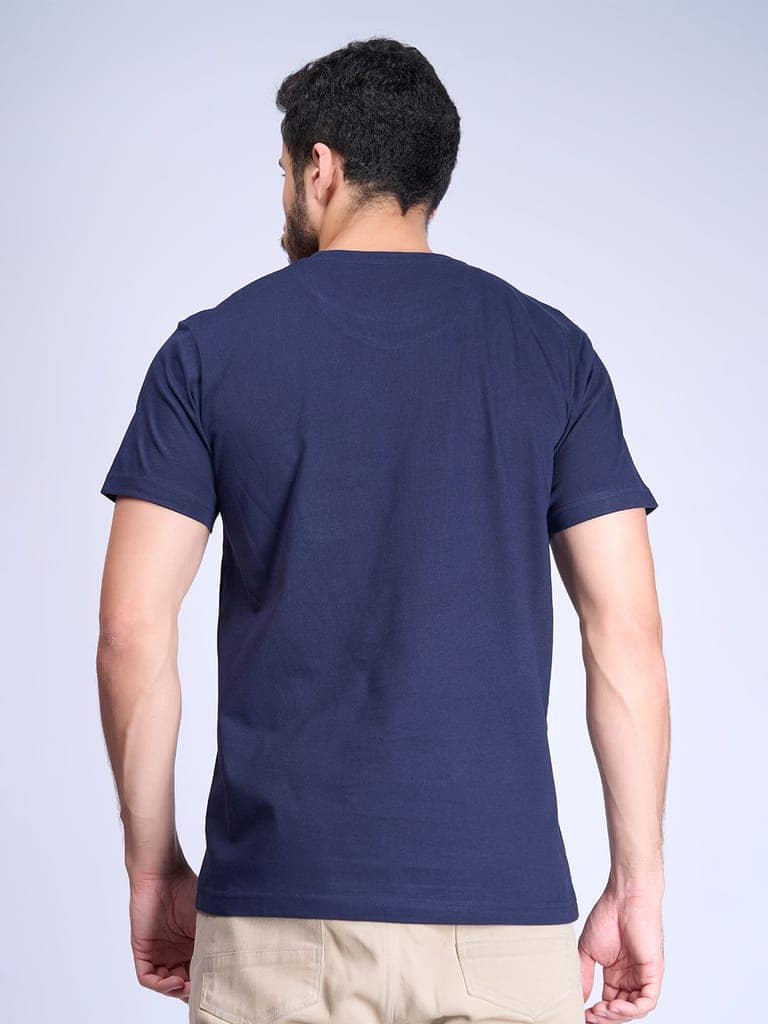 Mens 100% Cotton Starry night navy Half Sleeves Expert Tee - ET7 view 2
