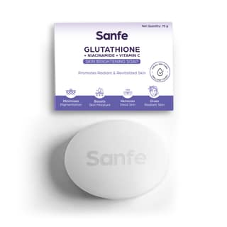 Sanfe Glutathione+Niacinamide+Vitamin C Brightening Soap, Hydrating, Minimizes pigmentation, Removes Dead Skin, Skin whitening soap for women and men, Tan Removal Hyperpigmentation & Glow 75gm