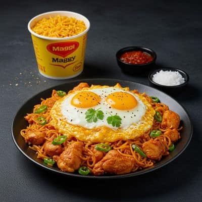 Double Egg Chicken Fried Maggie