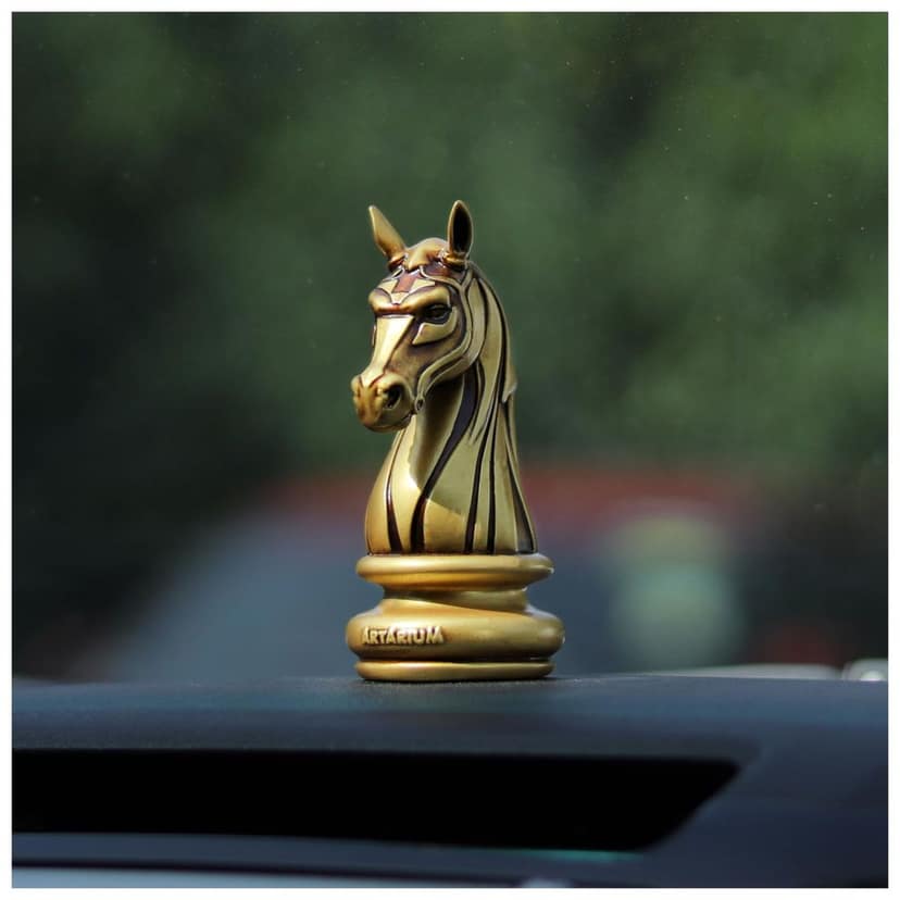 Artarium Knight Horse Chess Piece Statue Sculpture Collectible Figurine for Car Dashboard- Pack of 1 (Antique) view 2