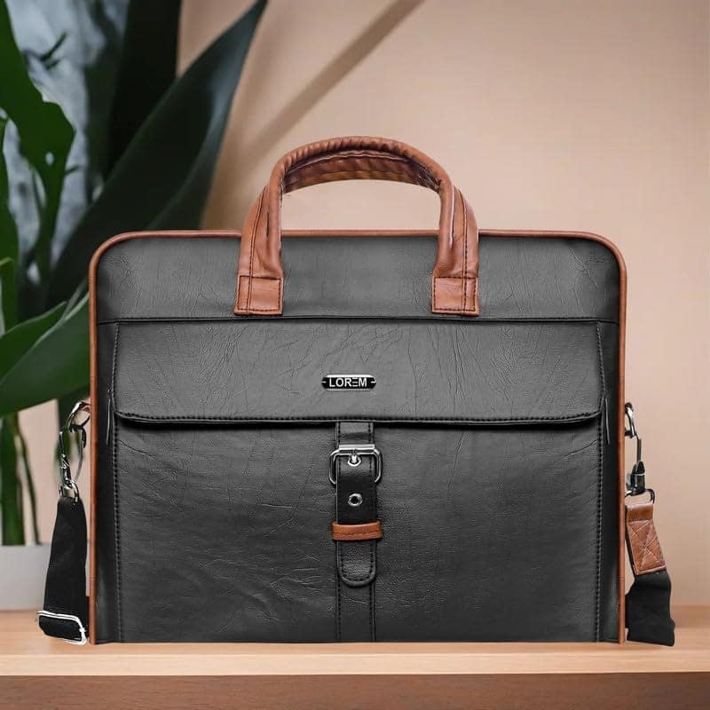 LOREM 10L Faux Leather Messenger Bag For Men-UF view 2