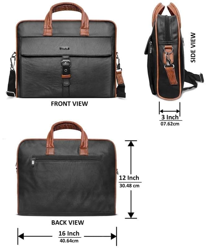 LOREM 10L Faux Leather Messenger Bag For Men-UF view 3