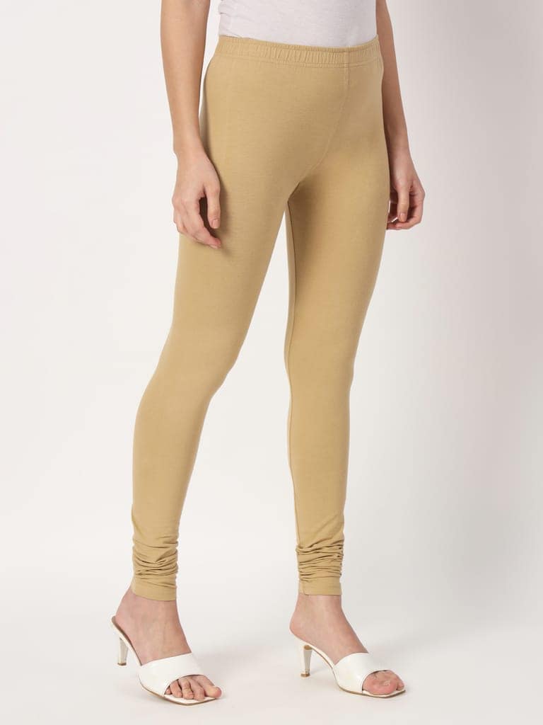 SOFT COLORS Women's Skinny Fit Ethnic Wear Churidar Leggings (Brown) view 5