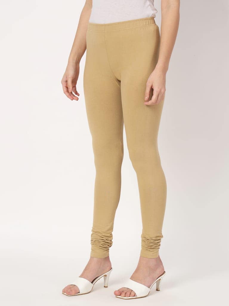 SOFT COLORS Women's Skinny Fit Ethnic Wear Churidar Leggings (Brown) view 8