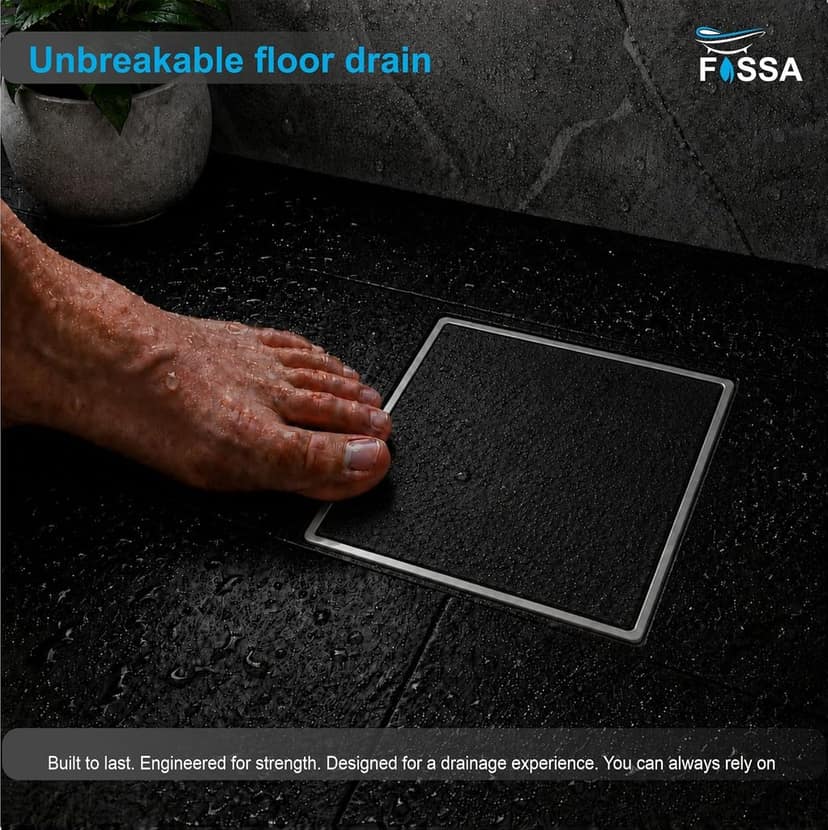 Fossa 6x6 Inch Marble Tile Insert Floor Drain – White (RW-214) view 2