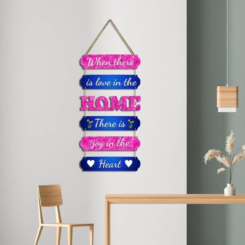 Charmor When there is love in the Home Decorative Wall Hanger for Livingroom | Bedroom | Gifts | Home Decoration | Modern Artworks Decor (WH3007) view 2