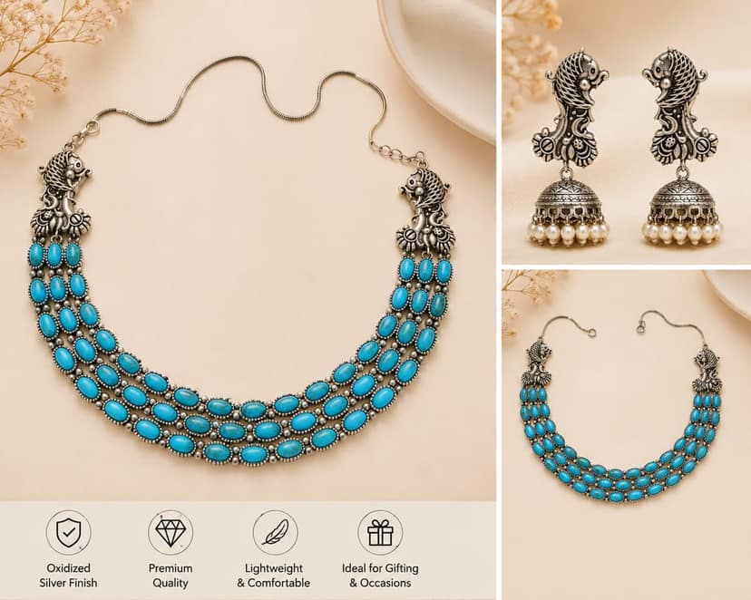 Glamvila Neel Tarang Jewellery set view 3