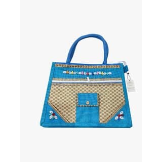women blue hand - held bag