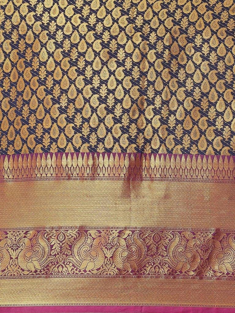 Women's Banarasi Art Silk Saree With Unstitched Blouse Piece view 4