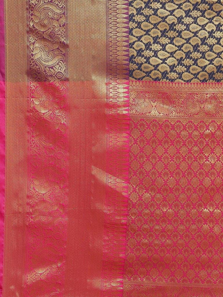 Women's Banarasi Art Silk Saree With Unstitched Blouse Piece view 5
