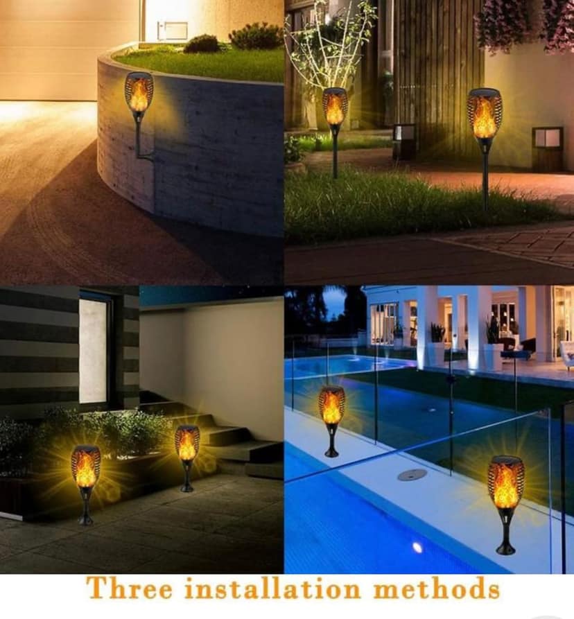 SAHAPECT Solar LED Light, 96 Led Garden Marshal Flickering Flame Torch Light Lamp-Pack of 1 view 4