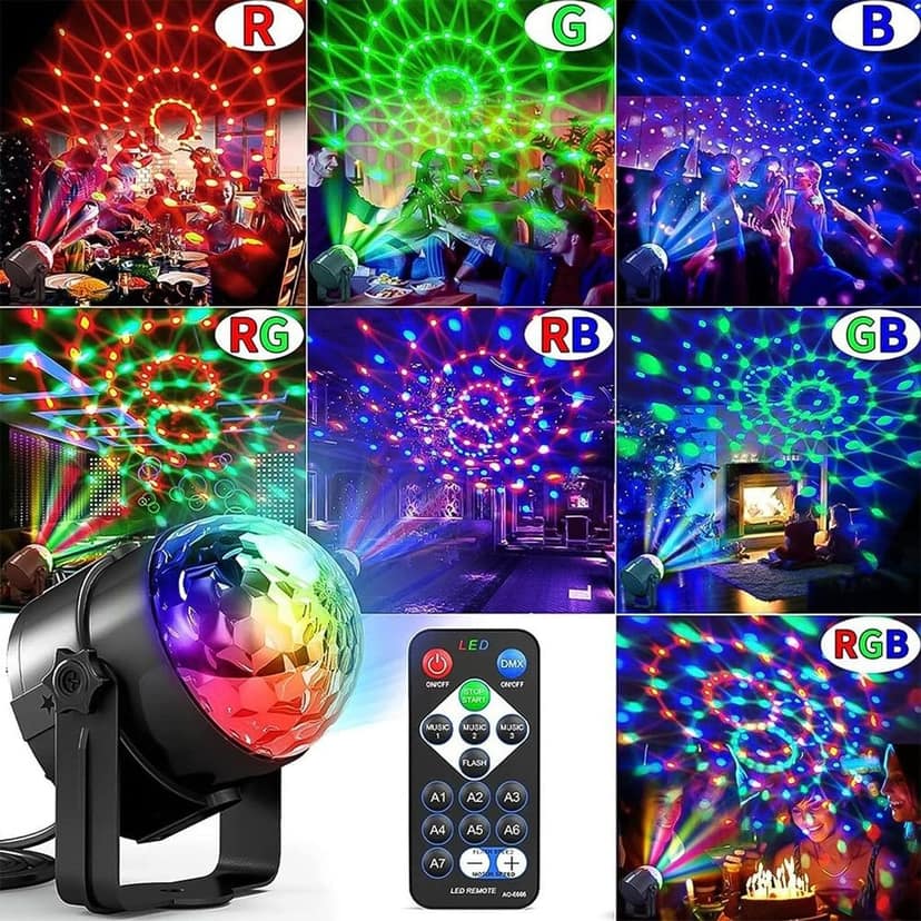 Party Lights, DJ Stage Light Disco Ball Light USB Charging Party Stage Lamp Party Light for Home Bar Car Wedding Holiday Party, Party Gift Kids Birthday view 3