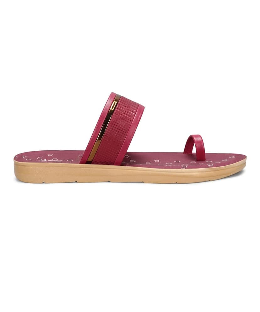 Paragon Women's Slip On Flat Maroon Sandals | Durable Dailywear Sandals view 3