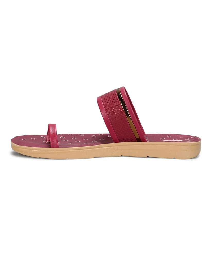 Paragon Women's Slip On Flat Maroon Sandals | Durable Dailywear Sandals view 4