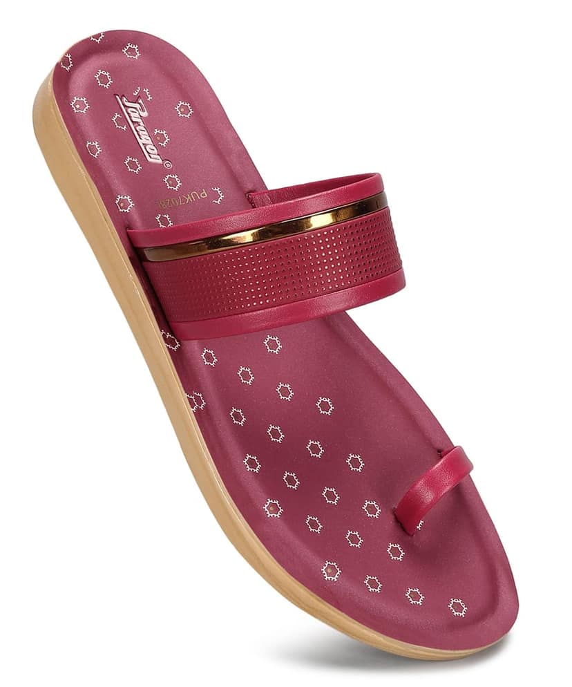 Paragon Women's Slip On Flat Maroon Sandals | Durable Dailywear Sandals view 6