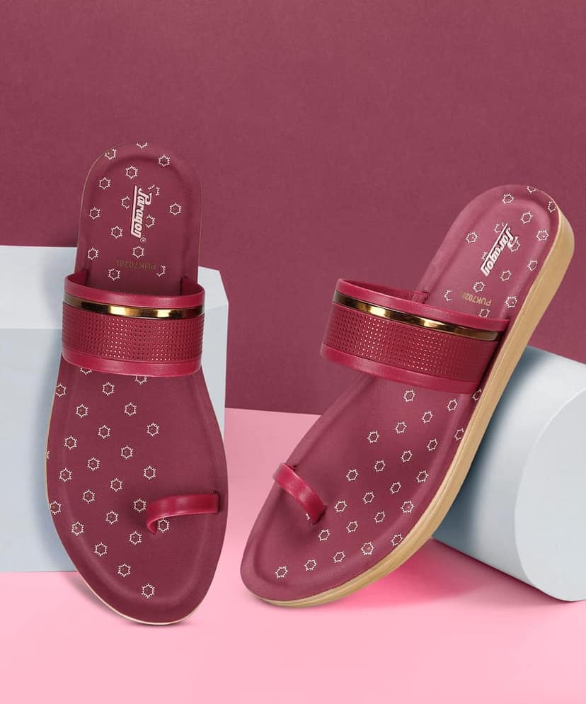 Paragon Women's Slip On Flat Maroon Sandals | Durable Dailywear Sandals view 7