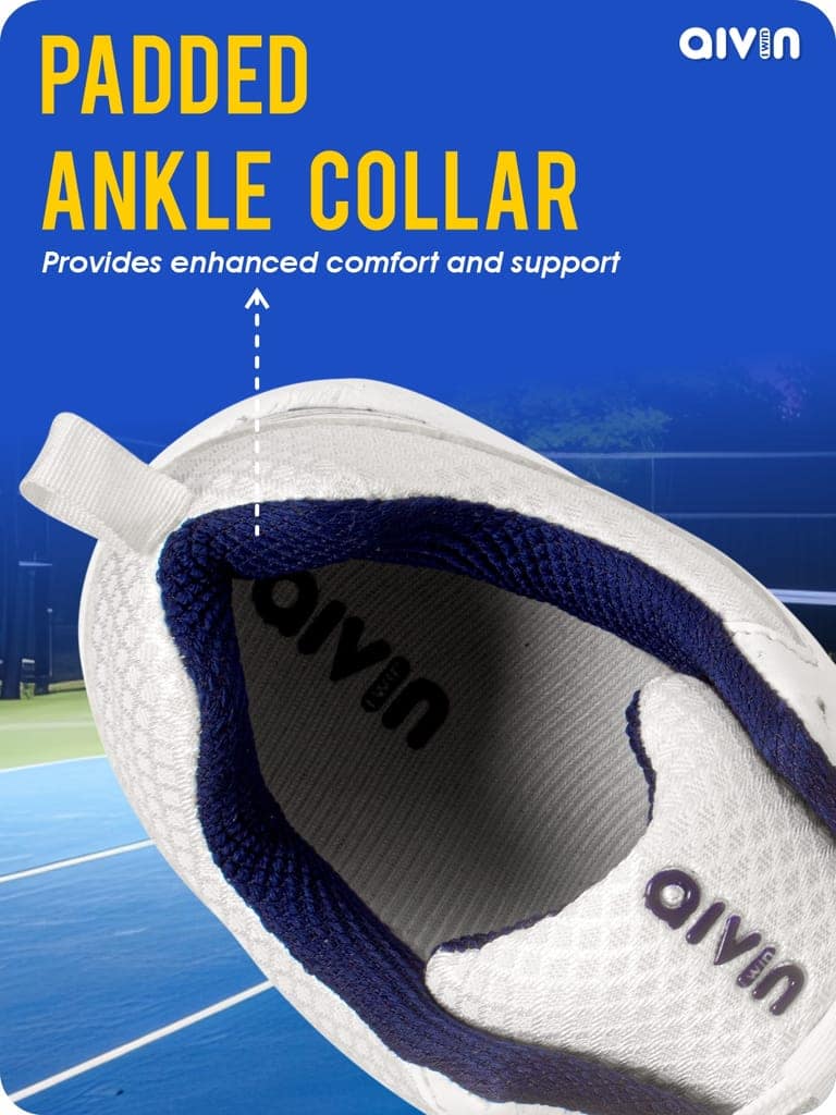 AIVIN Attract Unisex White Badminton Shoes view 4