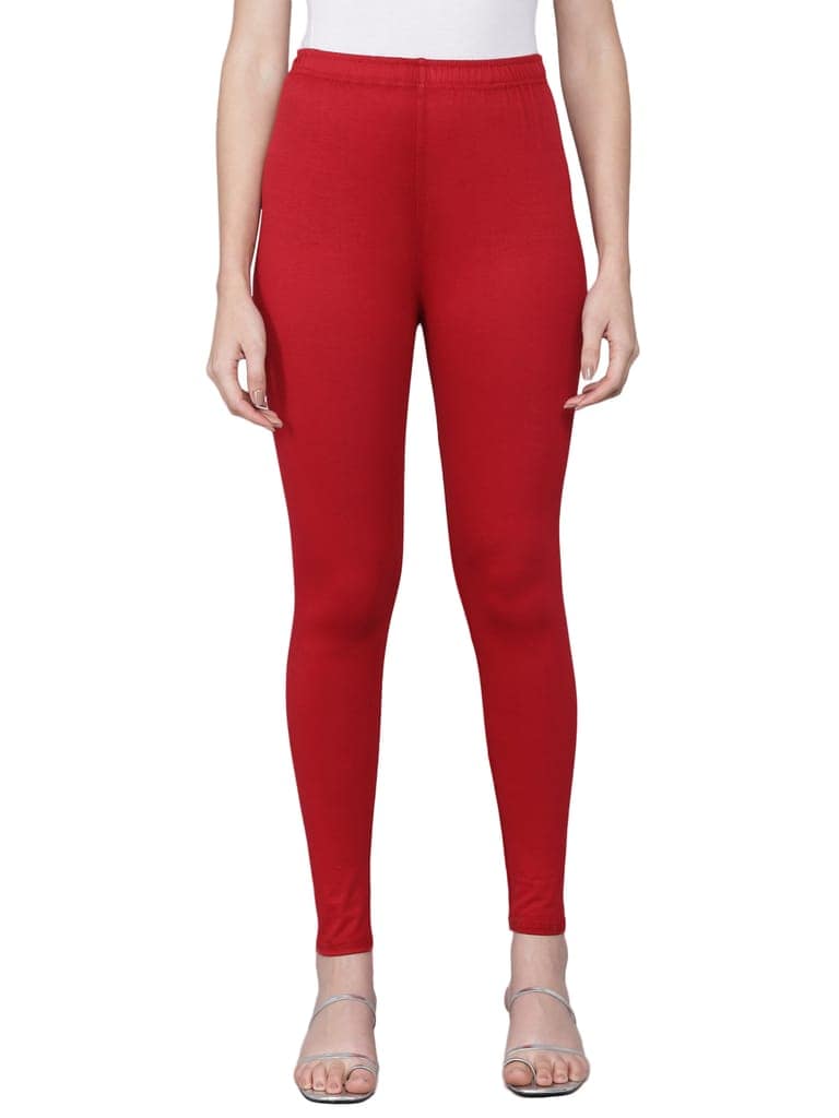 SOFT COLORS Women's Skinny Fit Ethnic Wear Ankle Length Leggings (Maroon Color) view 6