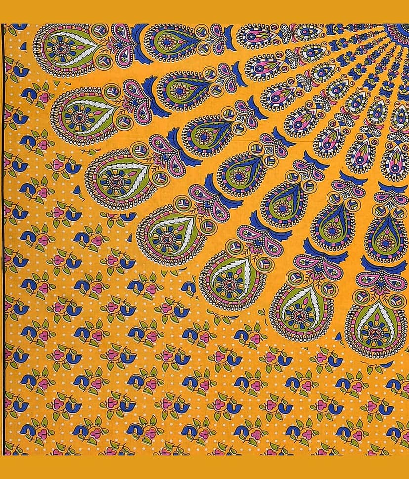 ABHACLOTHO Yellow Cotton 1 Single Bedsheet with 1 Pillow Cover ( 215 cm x 150 cm ) view 2