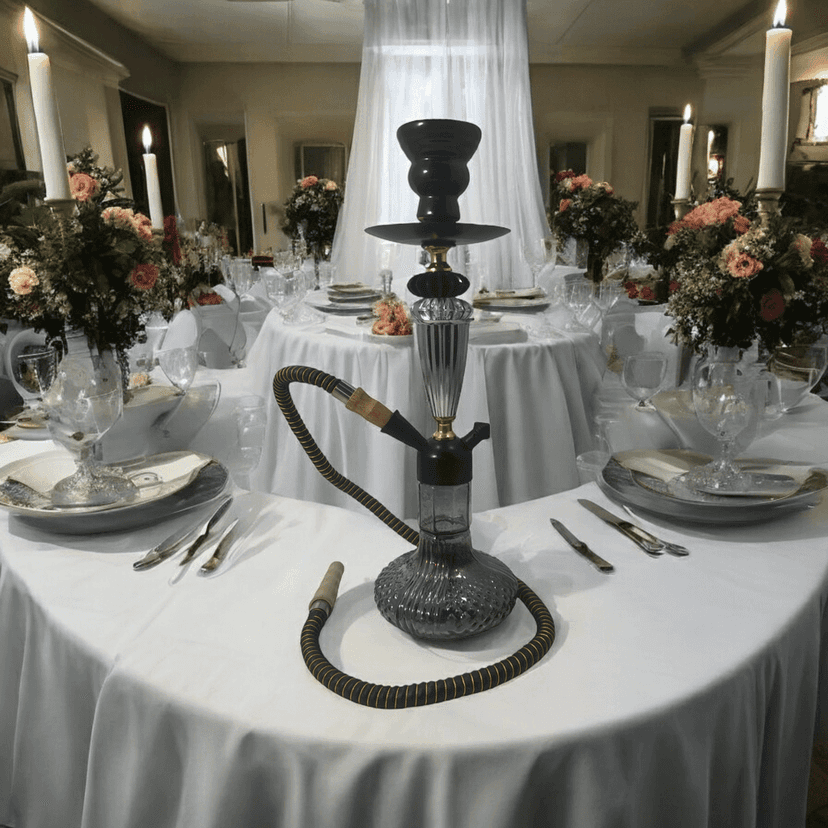 Homestyle India 16 INCH SHOWPIECE Premium Designer Silver, Black Russain Crystal Cuppa 18 inch Crystal, Iron Hookah (Black, Silver) view 2