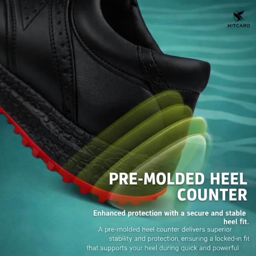 HITCARO Men Proffessional Leather Golf Shoes | Lace-Up | Phylon Sole |Waterproof | Comfortable | Breathable | Sports Shoes view 3