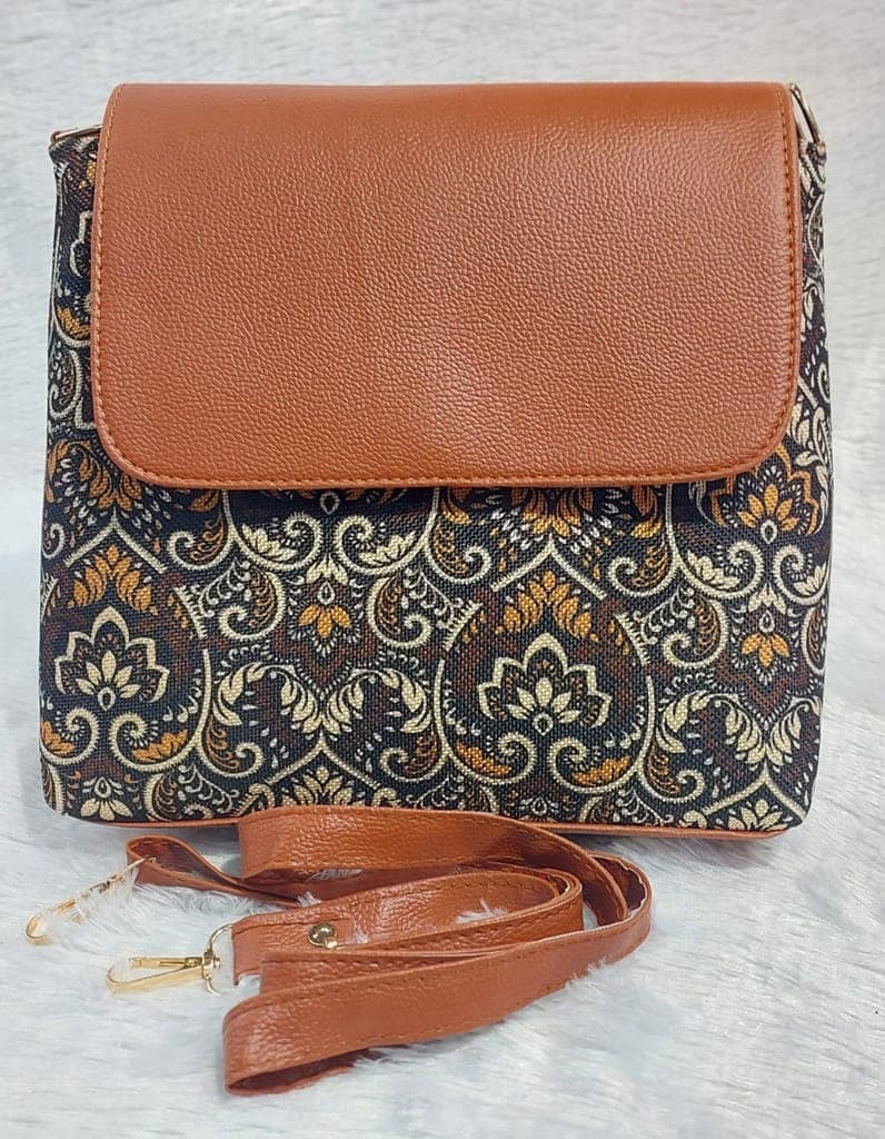 Grey Jute Sling Bag