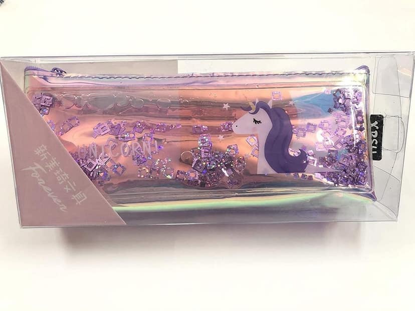 GOKULAM Cute Water Glitter Fur Pouch for Stationery and Makeup Accessories,Set of 1 view 2